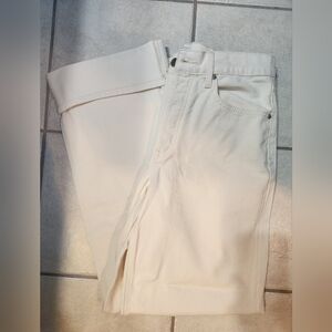 Etica Off-White Cotton Cuffed Jeans
